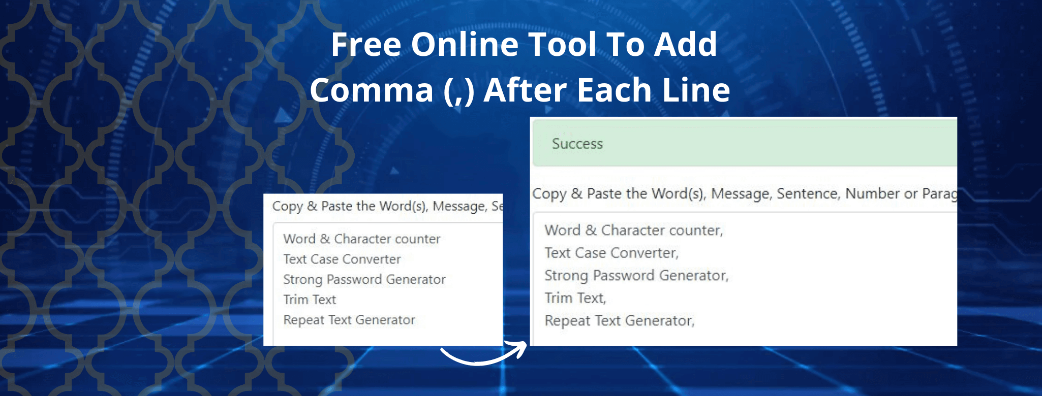 Add Comma, Free Online Tool To Add Comma After Each Line Numbers