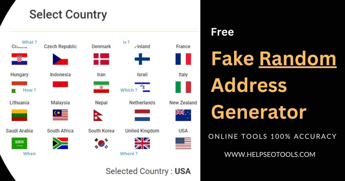 Fake Random Address Generator online