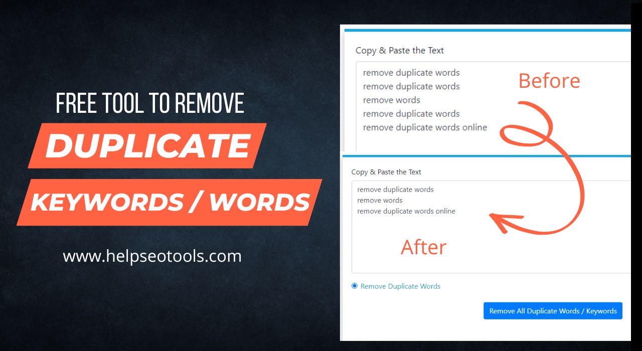 Remove Duplicate Words and Repeated Keywords 